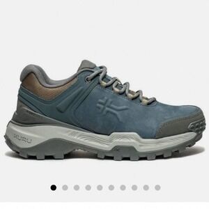 Kuru Ridge Motion Womens 9.5 Blue Grey Hiking Shoes Trail Sneaker Nubuck Leather